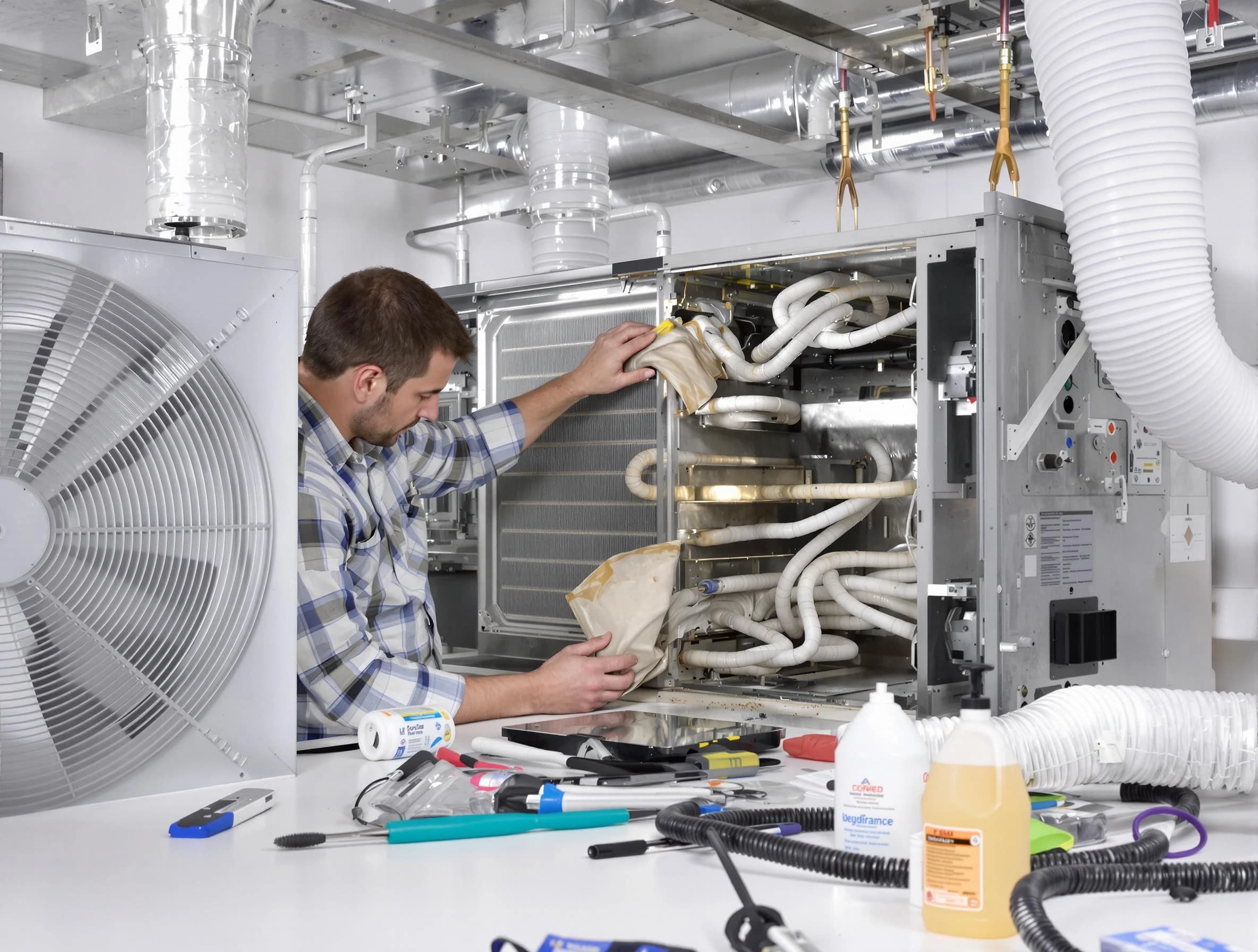 Talladega Air Duct Cleaning specialist performing precision AC coil cleaning in Talladega