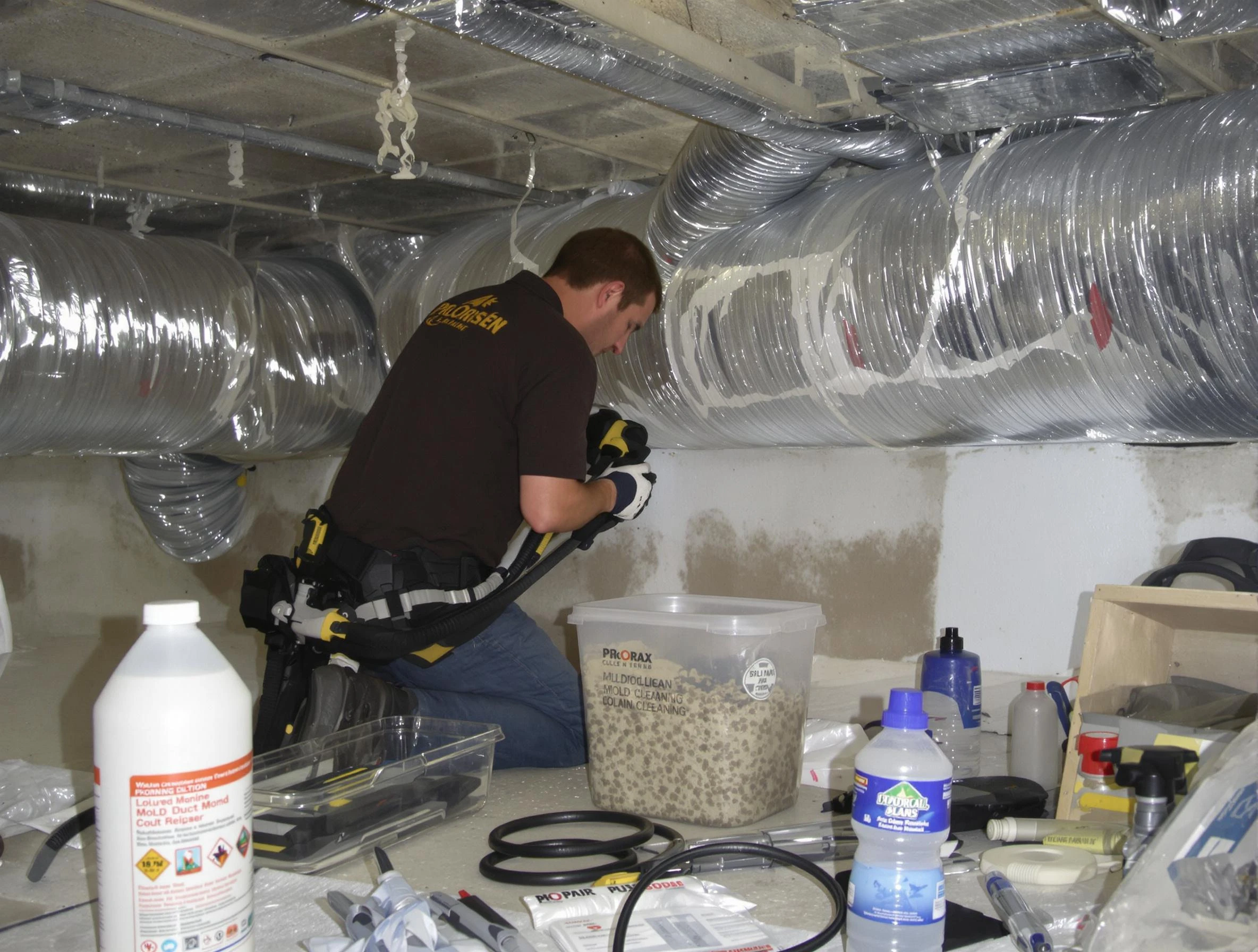 Talladega Air Duct Cleaning specialist performing professional mold removal from air ducts in Talladega
