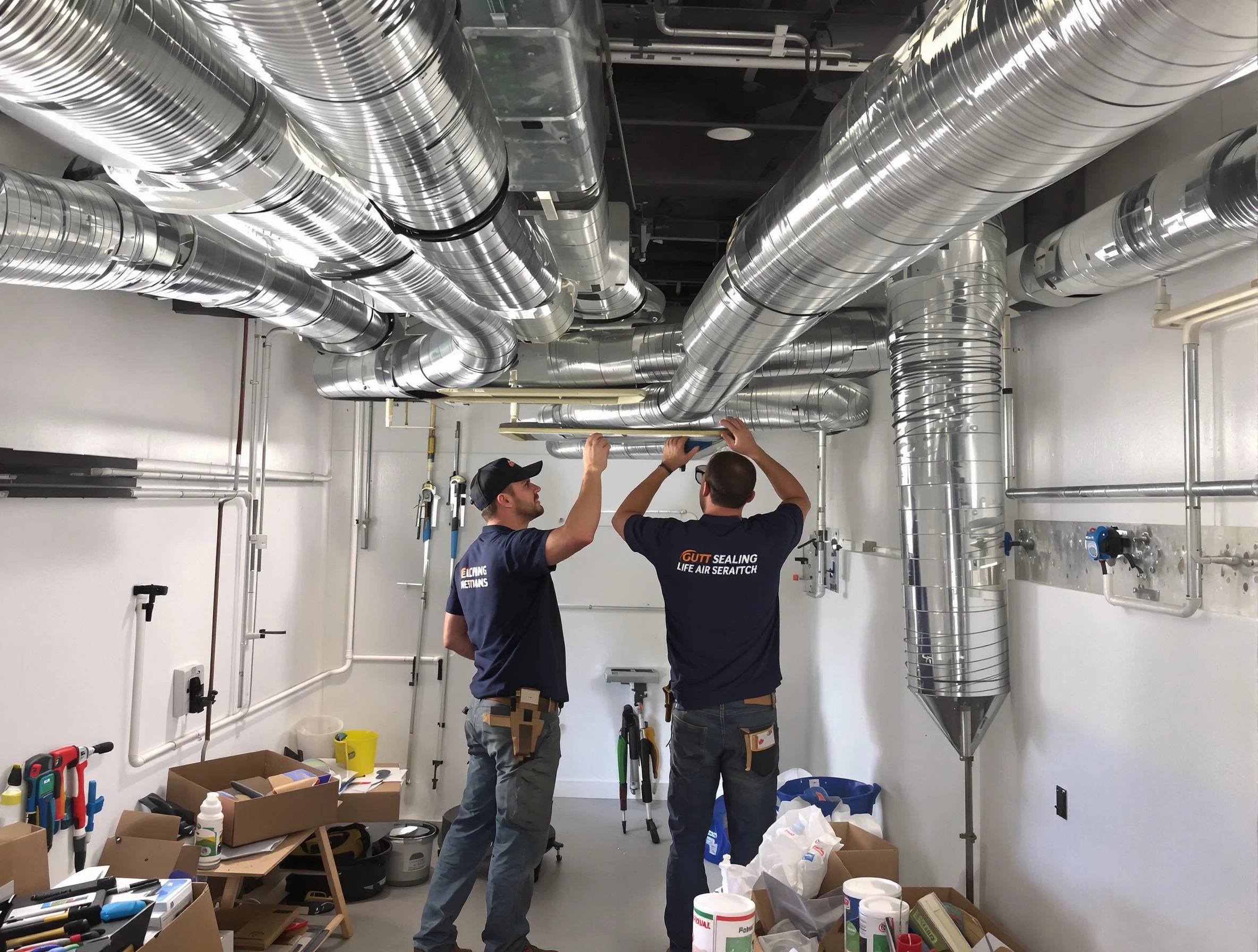 Talladega Air Duct Cleaning technician applying professional duct sealing solutions in Talladega